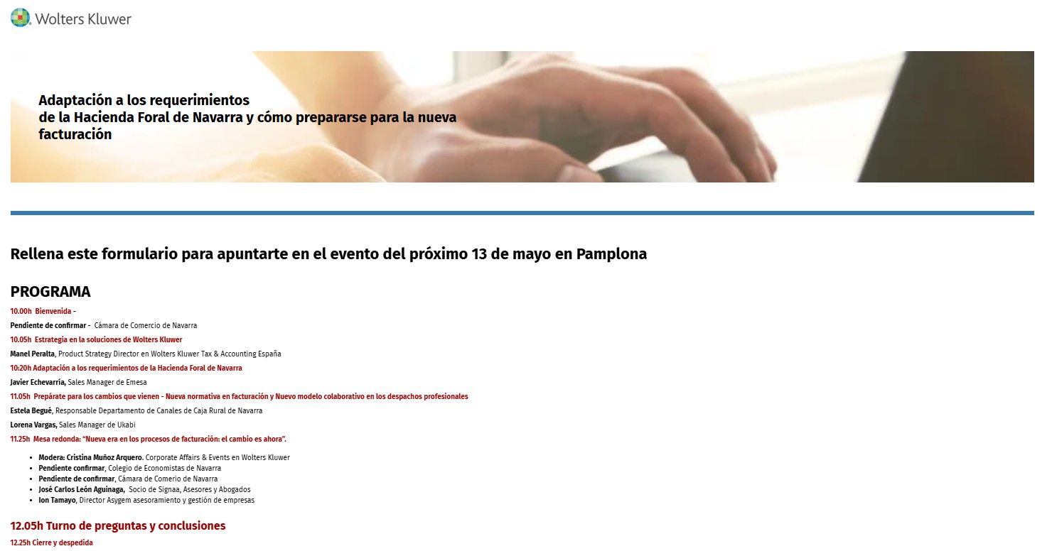 ADAPTACION A LOS REQUERIMIENTOS DE LA HACIENDA FORAL DE NAVARRA Y COMO PREPARARSE PARA LA NUEVA FACTURACION – MARTES 13 DE MAYO DE 2025 A LAS 10:00 HORAS